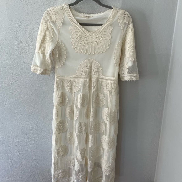 knee length dresses for ladies Austere Lace Dress Set